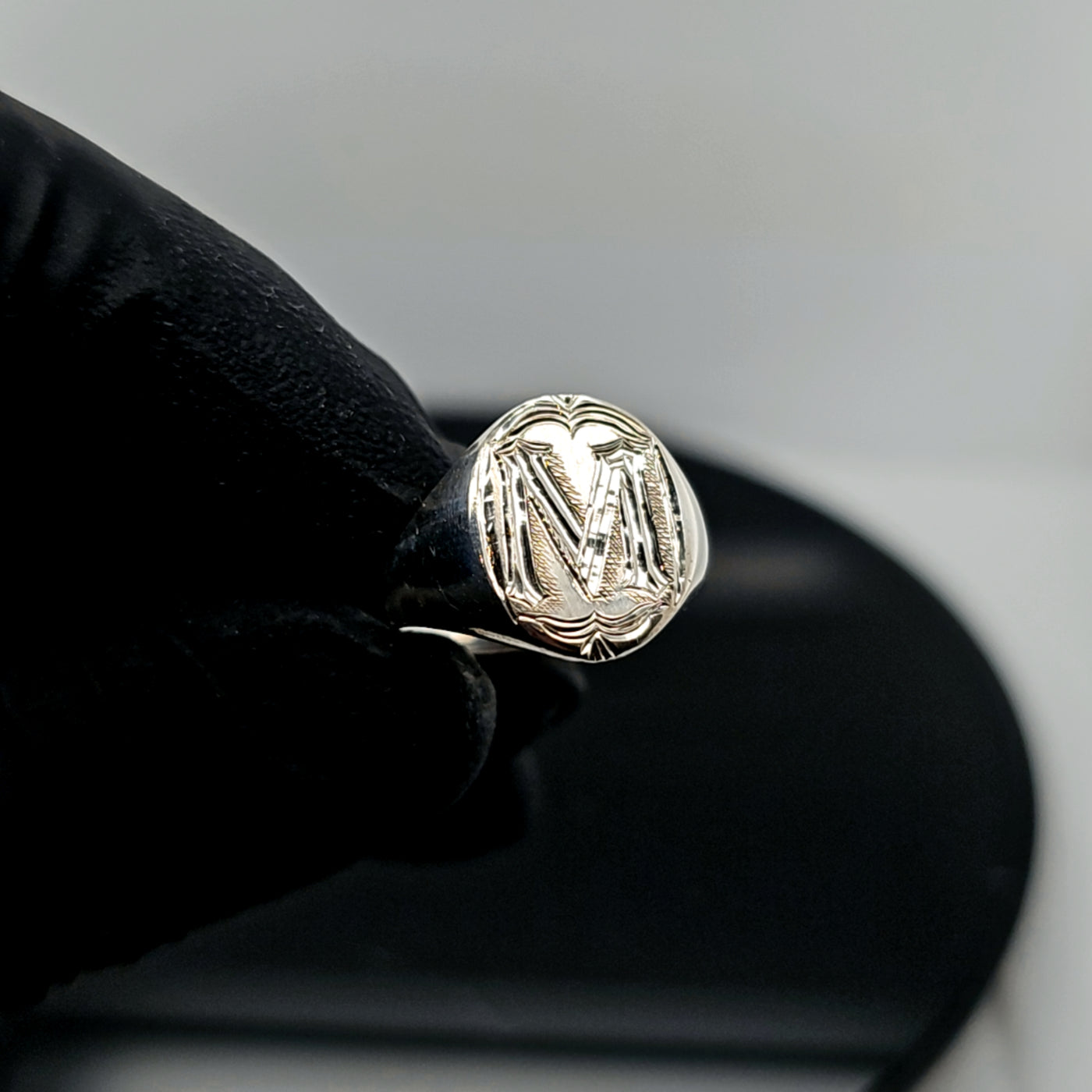 Silver 'M' Monogram Ring