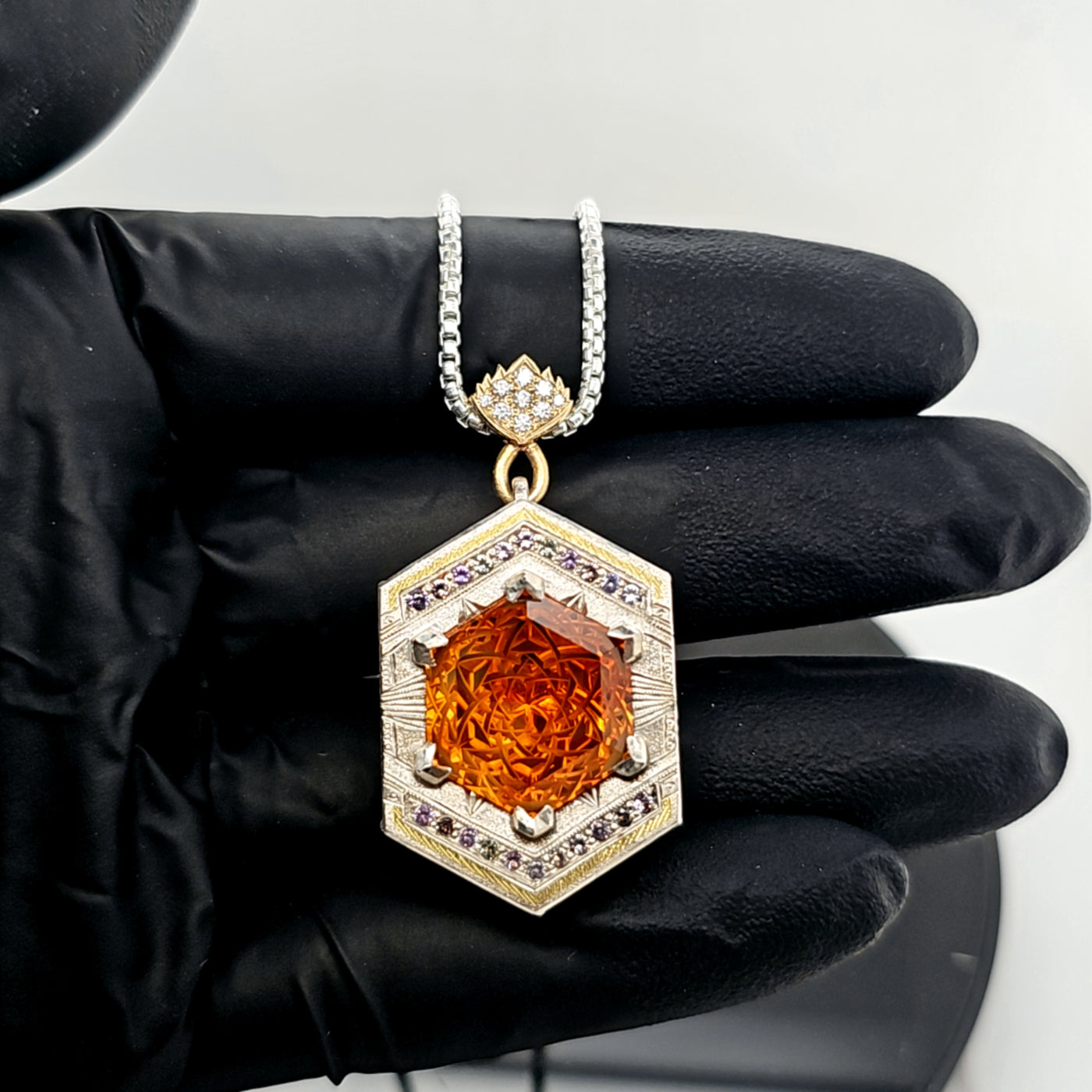 Citrine Hex Pendant